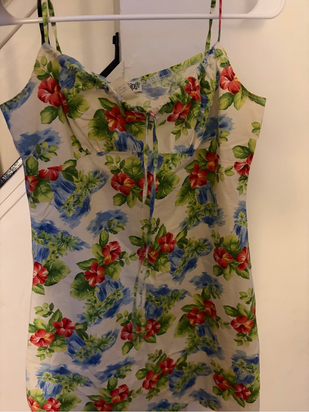 True vintage Cloud 8 Floral Spaghetti-Strap dress.
